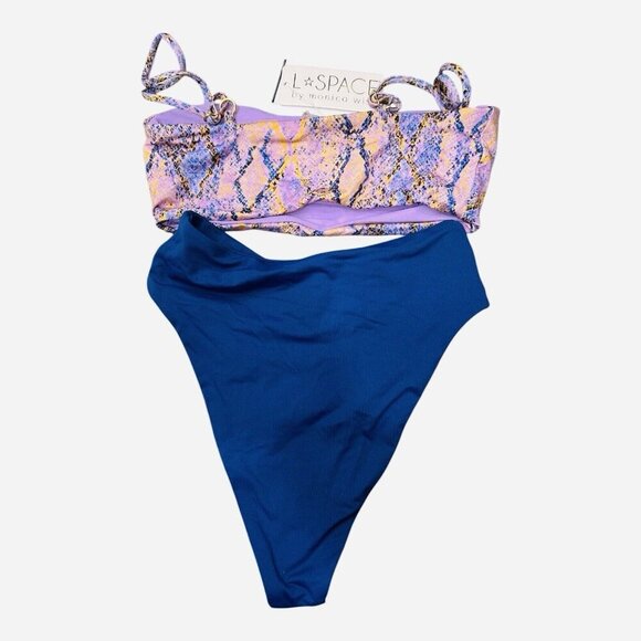 L Space Women’s Bikini Set Size XS Purple Adjustable Top Made In USA - Picture 1 of 8